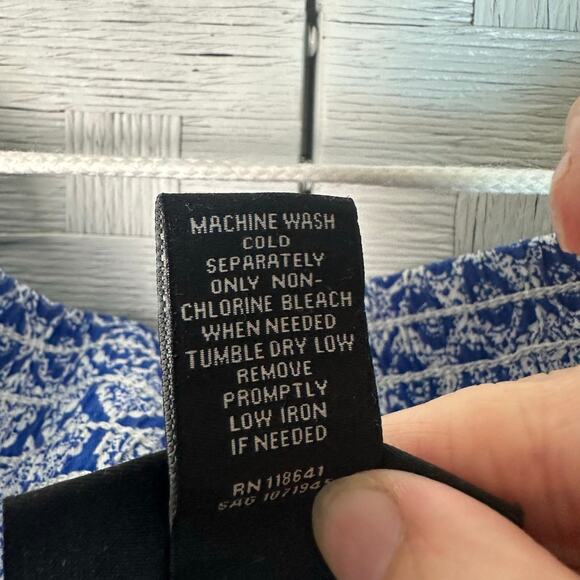 Lane Bryant blue & white shorts stretchy pull up pockets coastal boho plus size - Picture 5 of 10